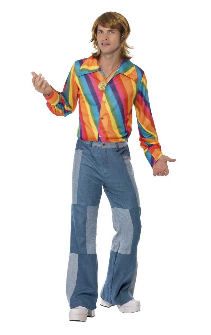 1970s Rainbow Colour Shirt - Simply Fancy Dress