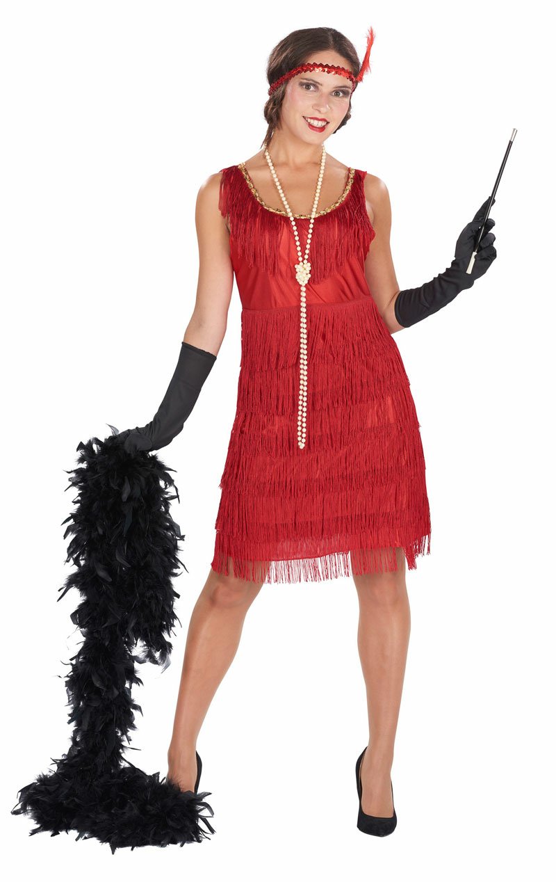 Adult 20s Red Flapper Costume - Simply Fancy Dress