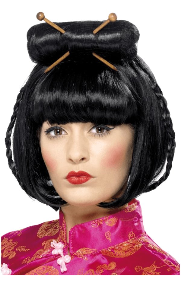 Adult Asian Lady Black Wig - Simply Fancy Dress