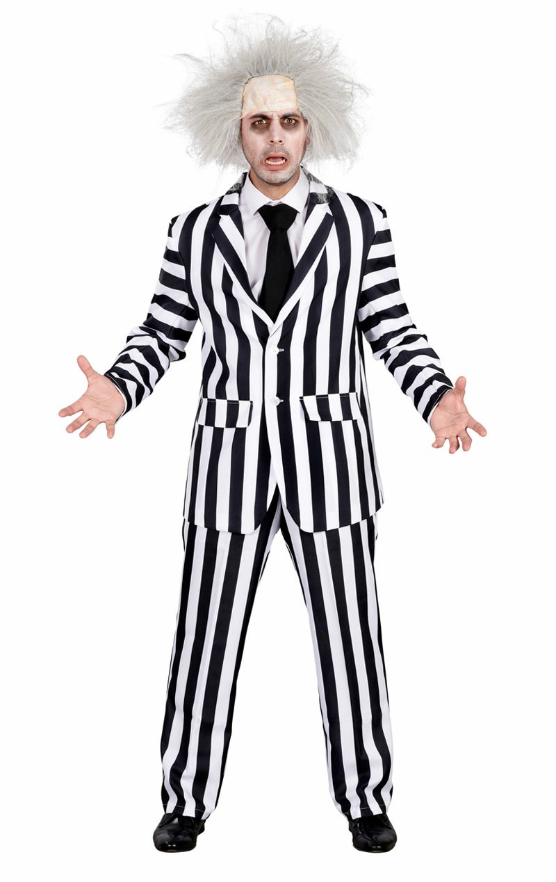 Adult Black and White Halloween Suit - Simply Fancy Dress