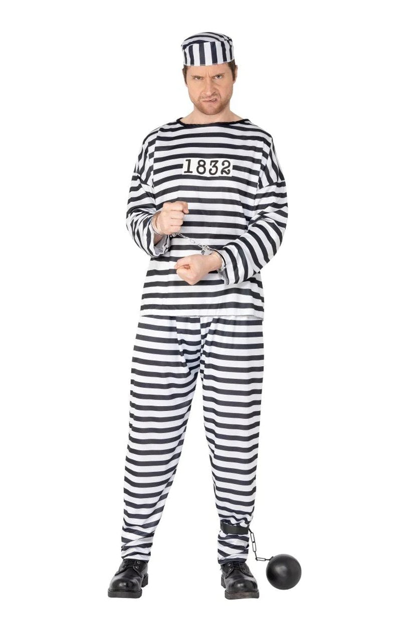 Adult Budget Convict Costume - Simply Fancy Dress