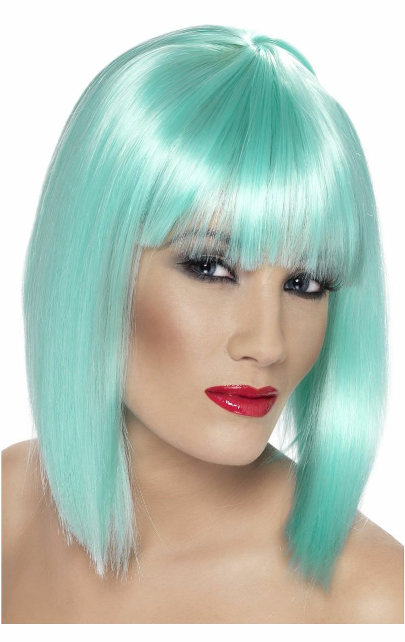 Adult Glam Wig Neon AQUA - Simply Fancy Dress