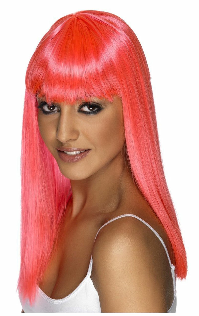 Adult Glamourama Wig NEON PINK - Simply Fancy Dress