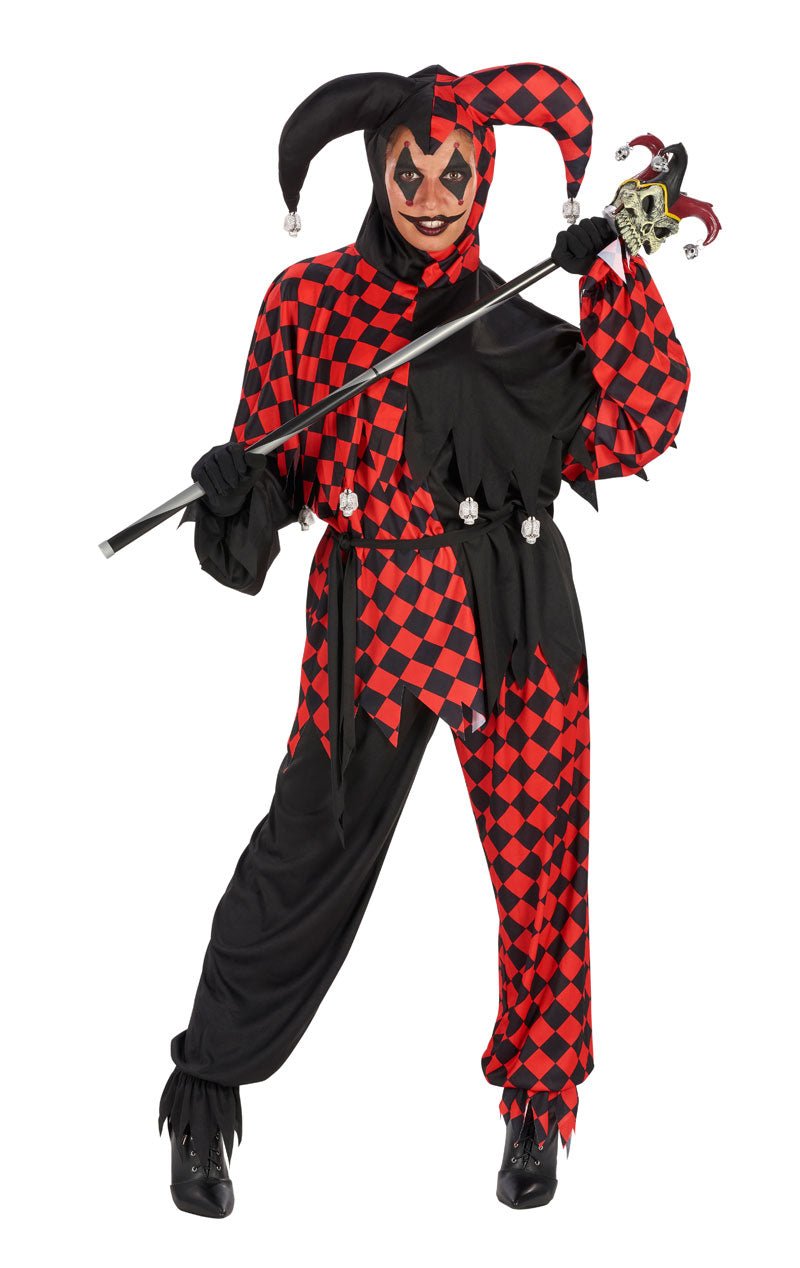 Adult Halloween Evil Jester Costume - Simply Fancy Dress