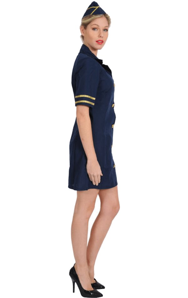 Adult Sexy Blue Air Hostess Costume - Simply Fancy Dress