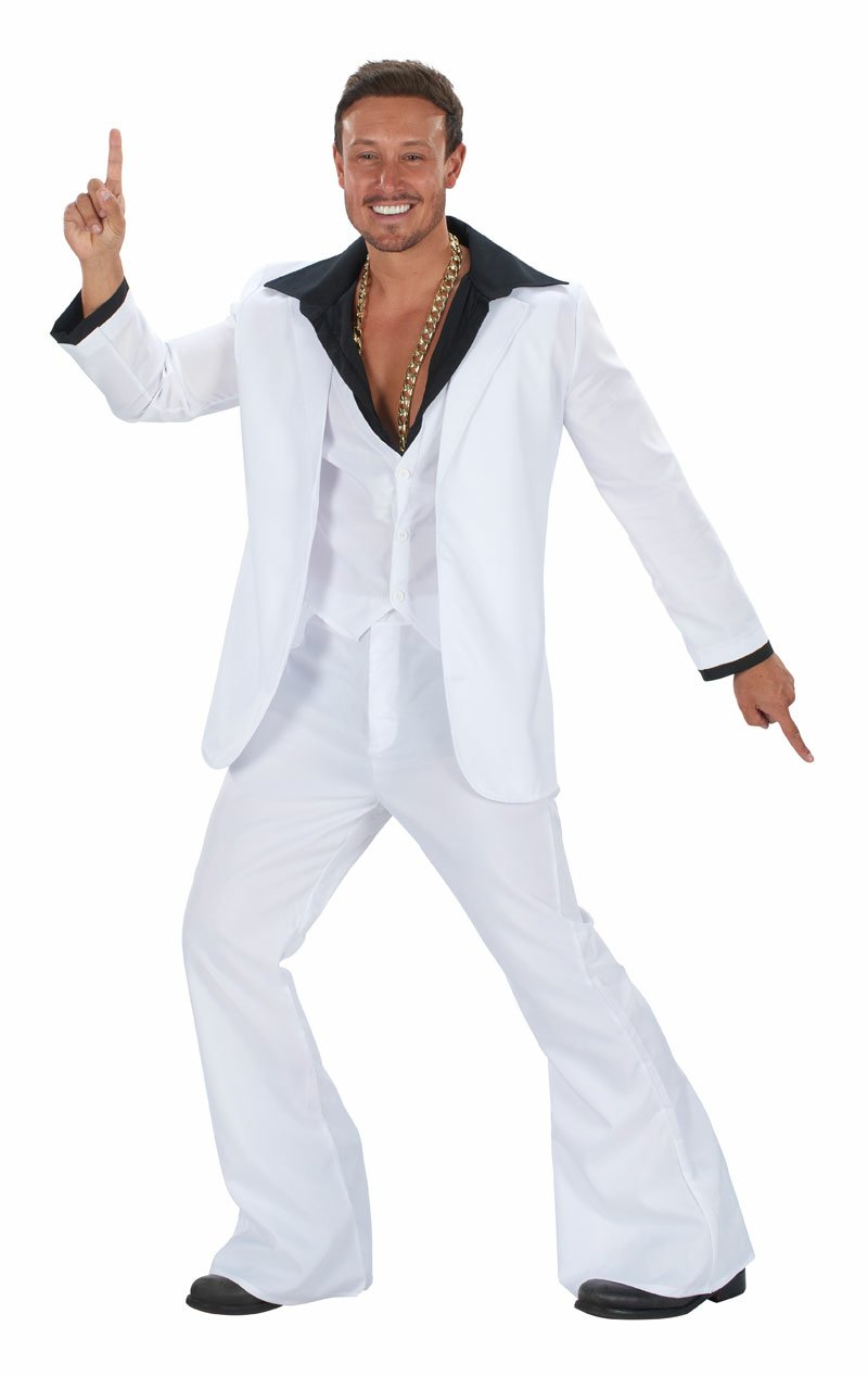 Adult White 70's Suit Costume - Simply Fancy Dress