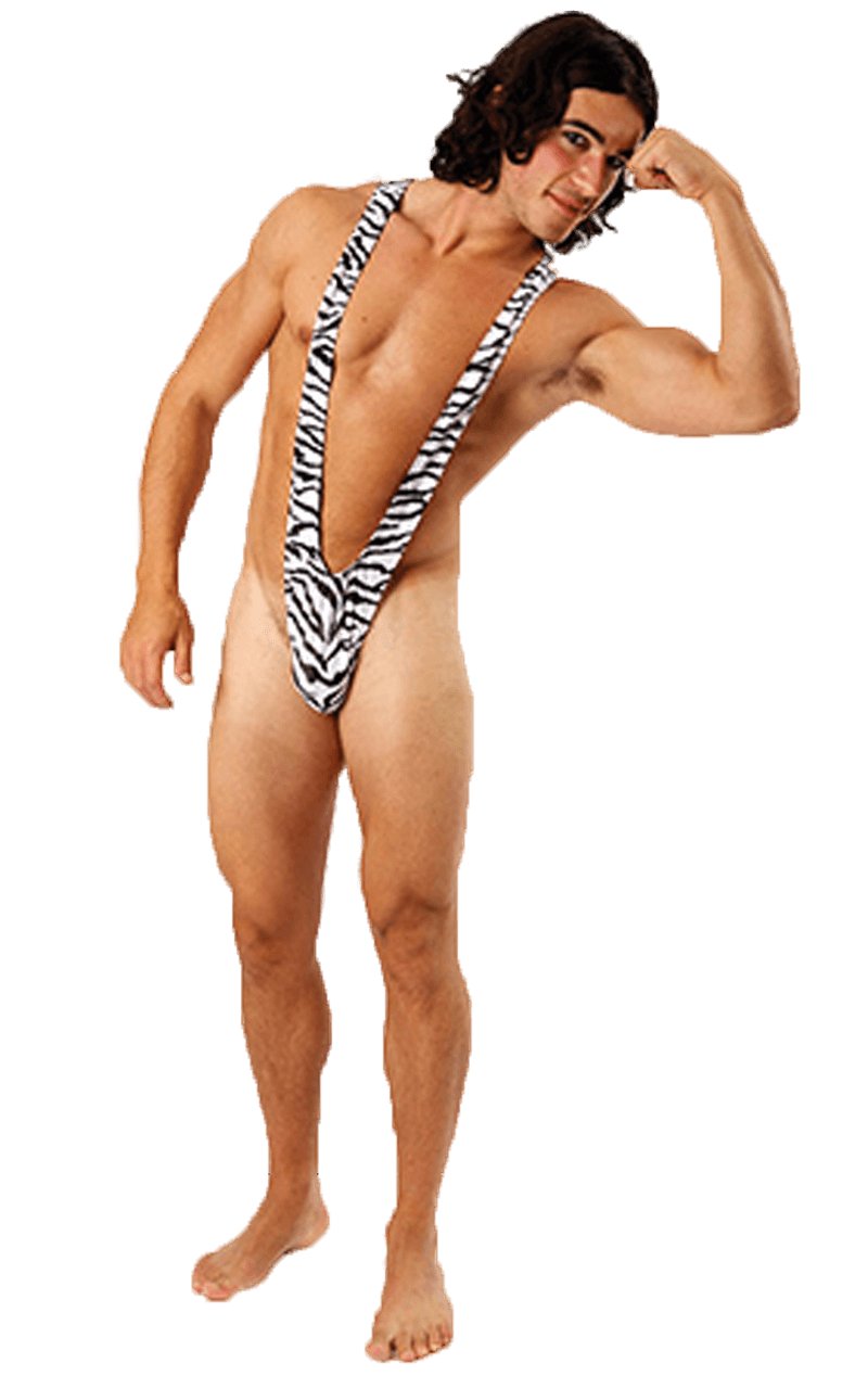 Adult Zebra Borat Mankini - Simply Fancy Dress