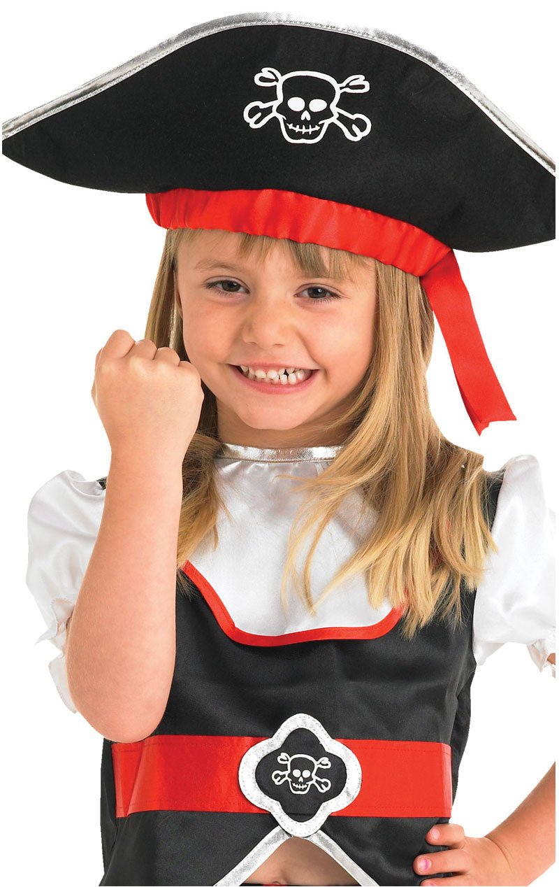 Child Girls Pirate Kids Fancy Dress Costume & Hat - Simply Fancy Dress