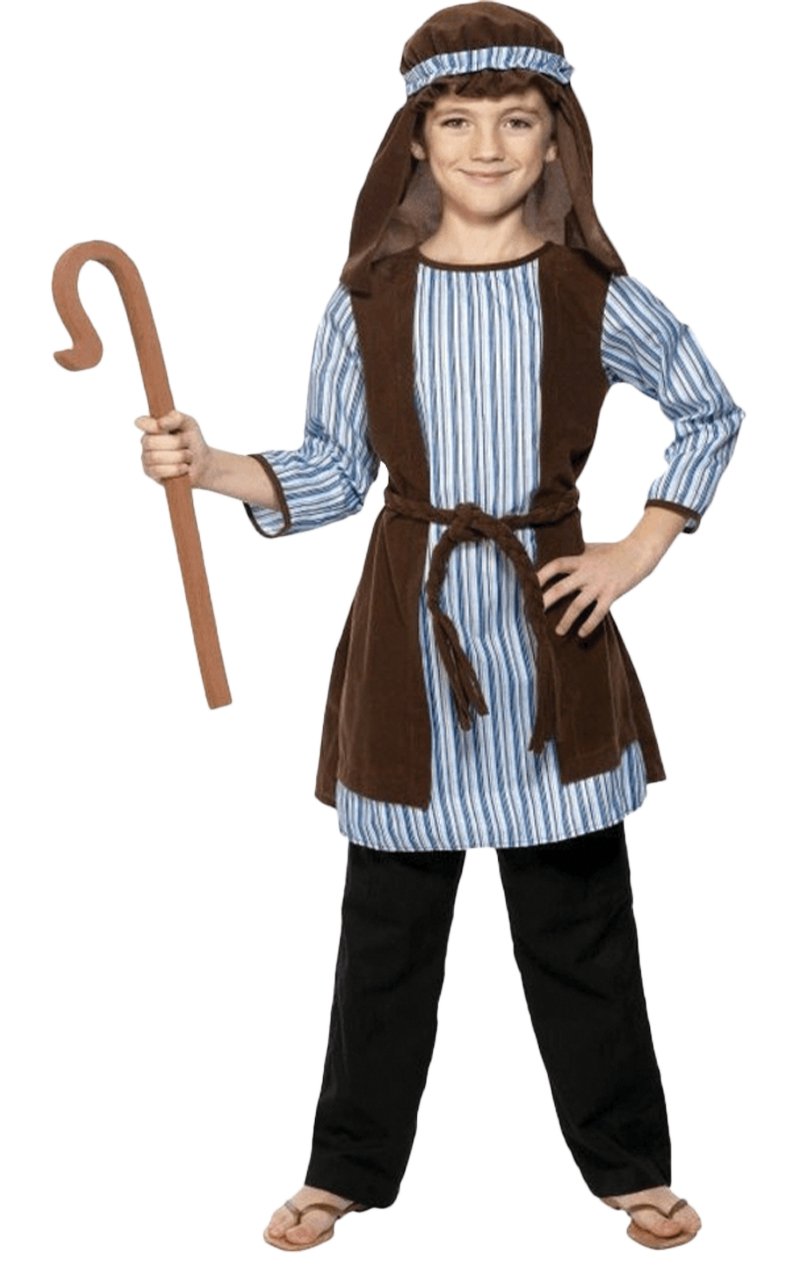 Child Shepherd Nativity Costume with Staff - Simply Fancy Dress