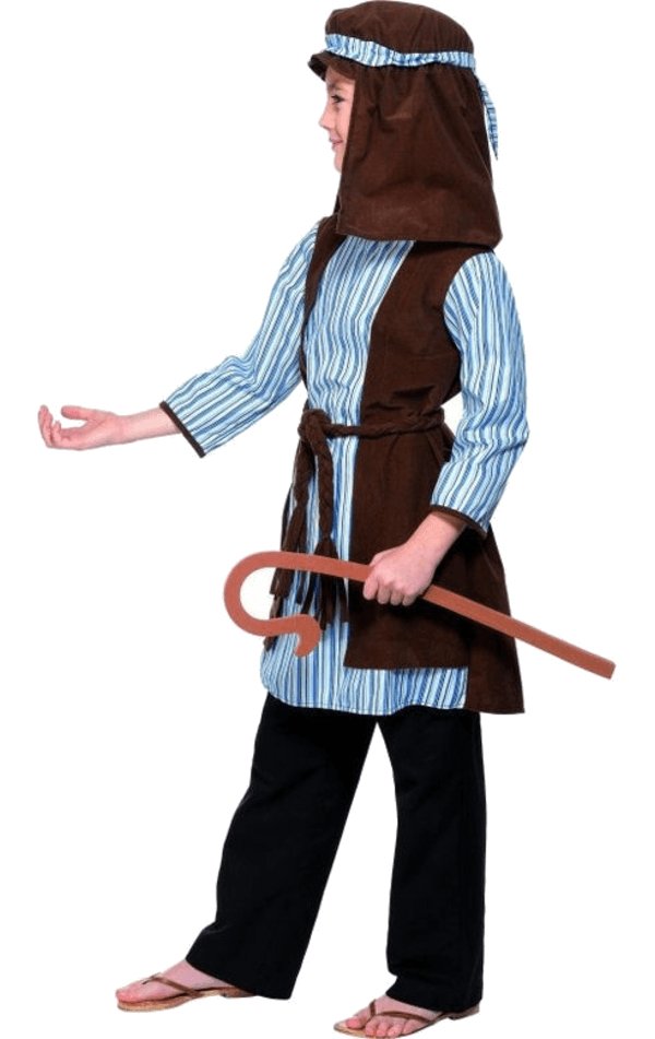 Child Shepherd Nativity Costume with Staff - Simply Fancy Dress