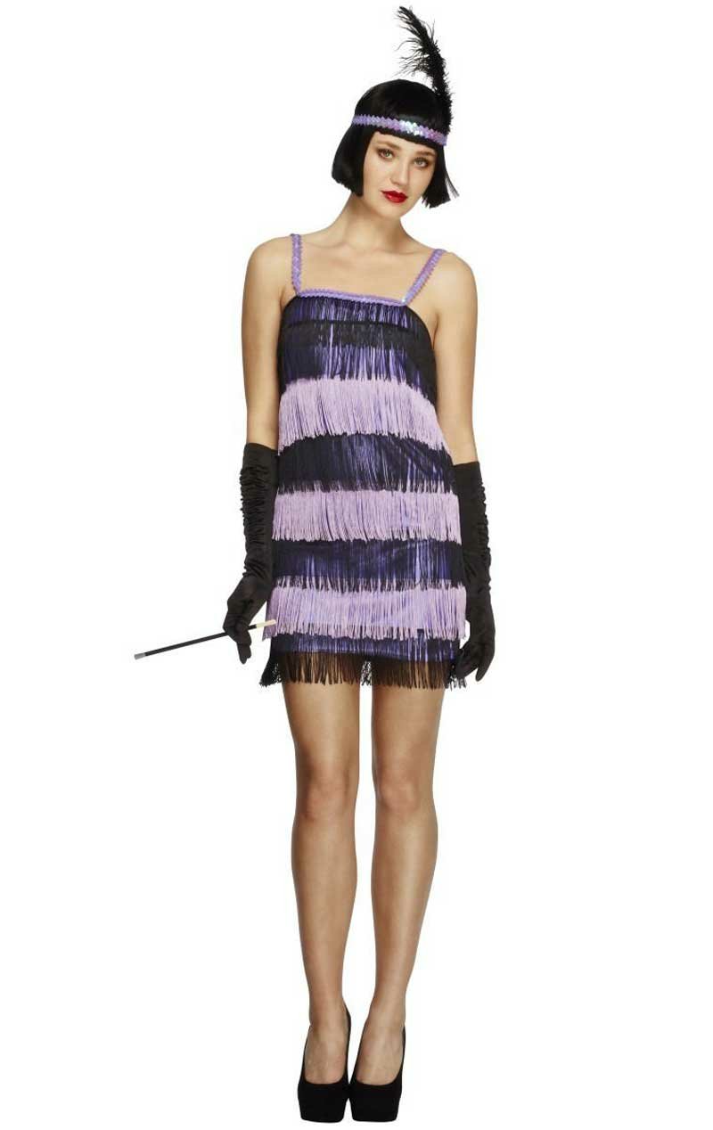 Fever Flapper Costume PURPLE - Simply Fancy Dress