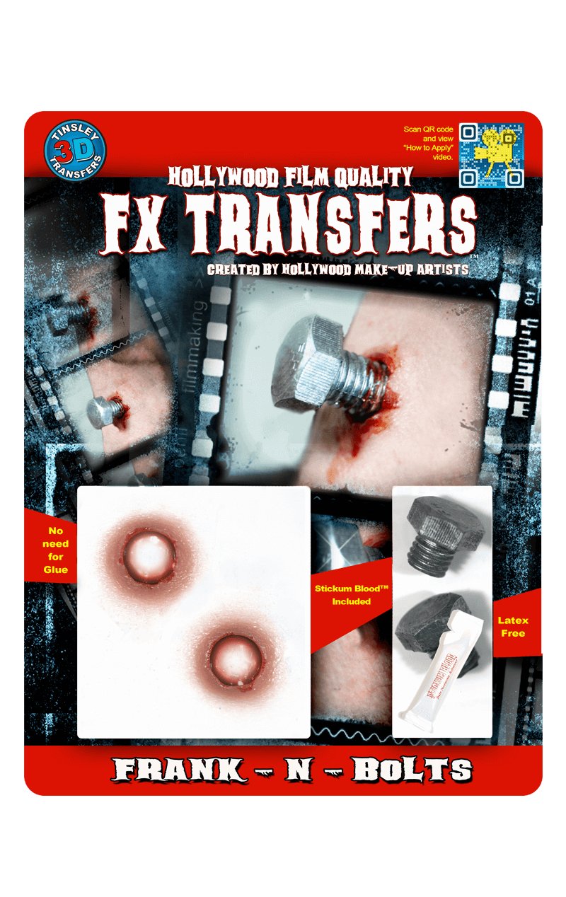 Frank-N-Bolts 3D Temporary Transfers - Simply Fancy Dress