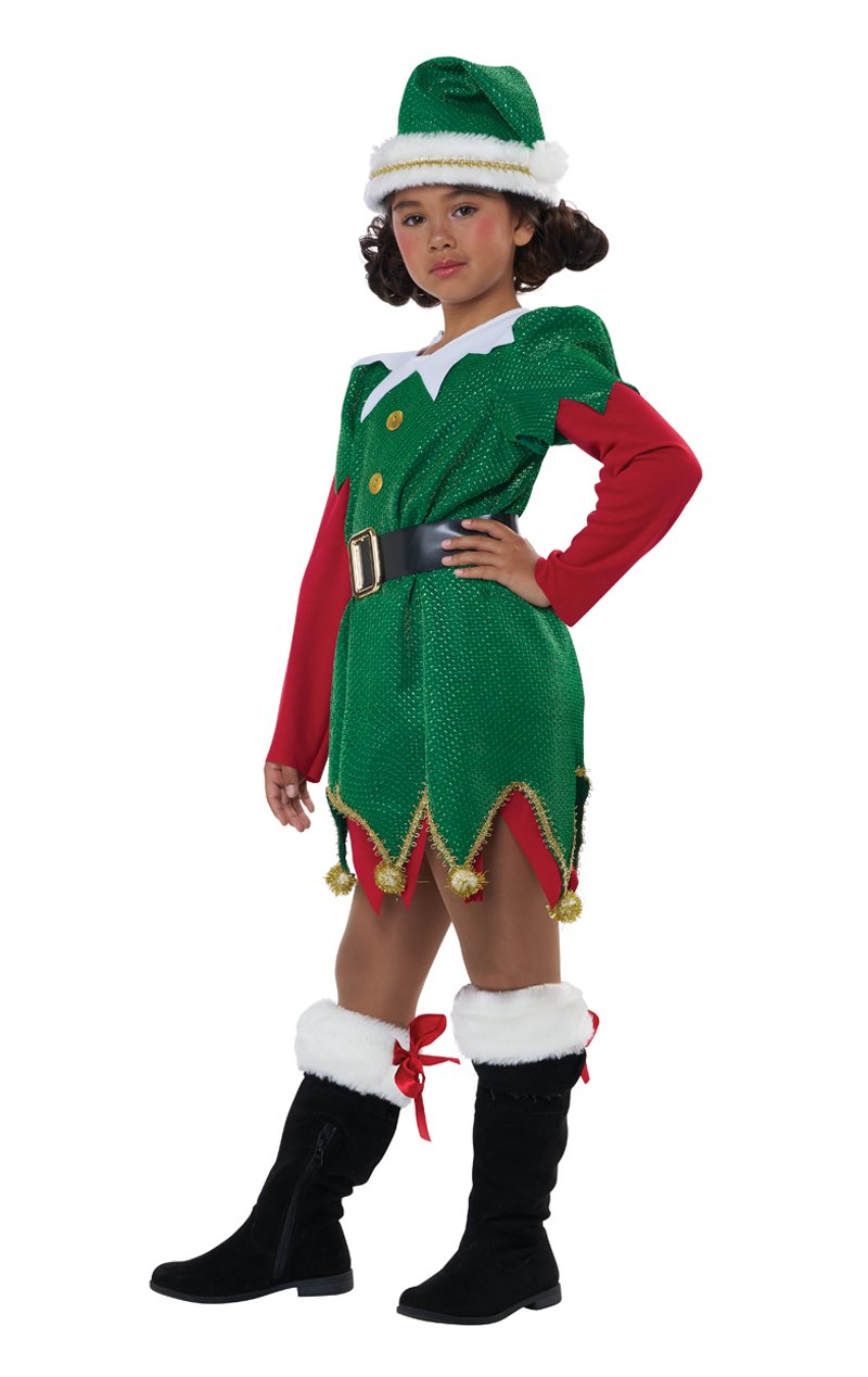Girls Cute Christmas Elf Costume - Simply Fancy Dress