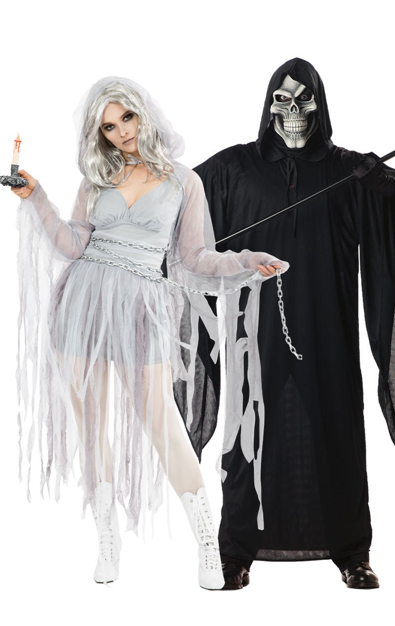 Haunting Spirit & Grim Reaper Couples Costume - Simply Fancy Dress