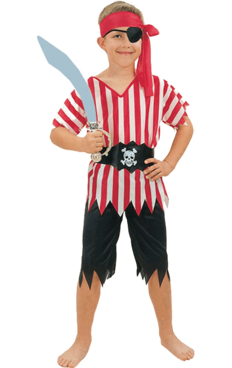 Kids Striped Pirate Boy Costume - Simply Fancy Dress