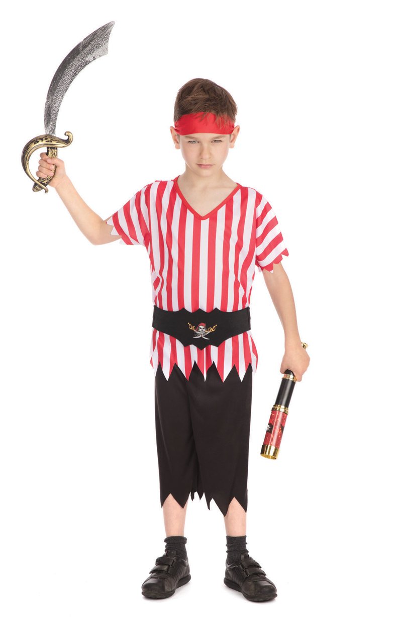 Kids Striped Pirate Boy Costume - Simply Fancy Dress