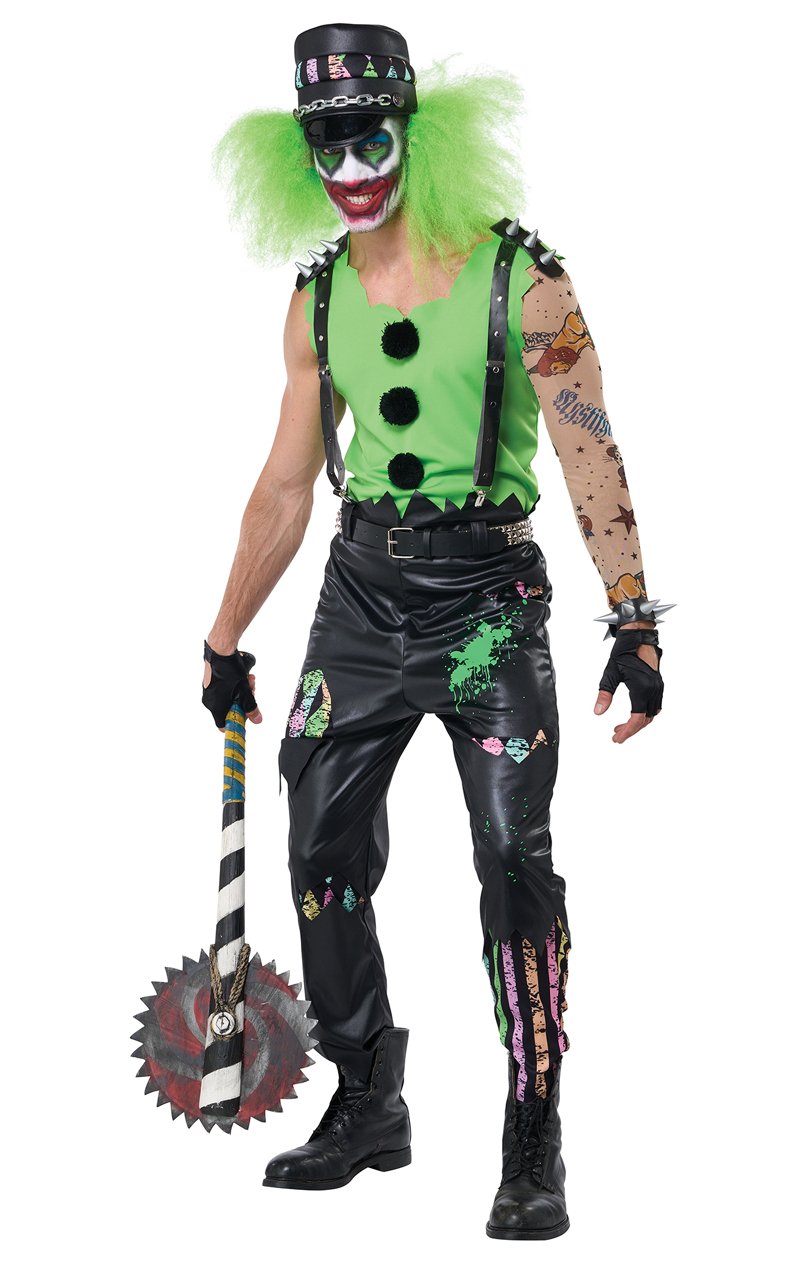 Mens Crazed Clown Costume - Simply Fancy Dress