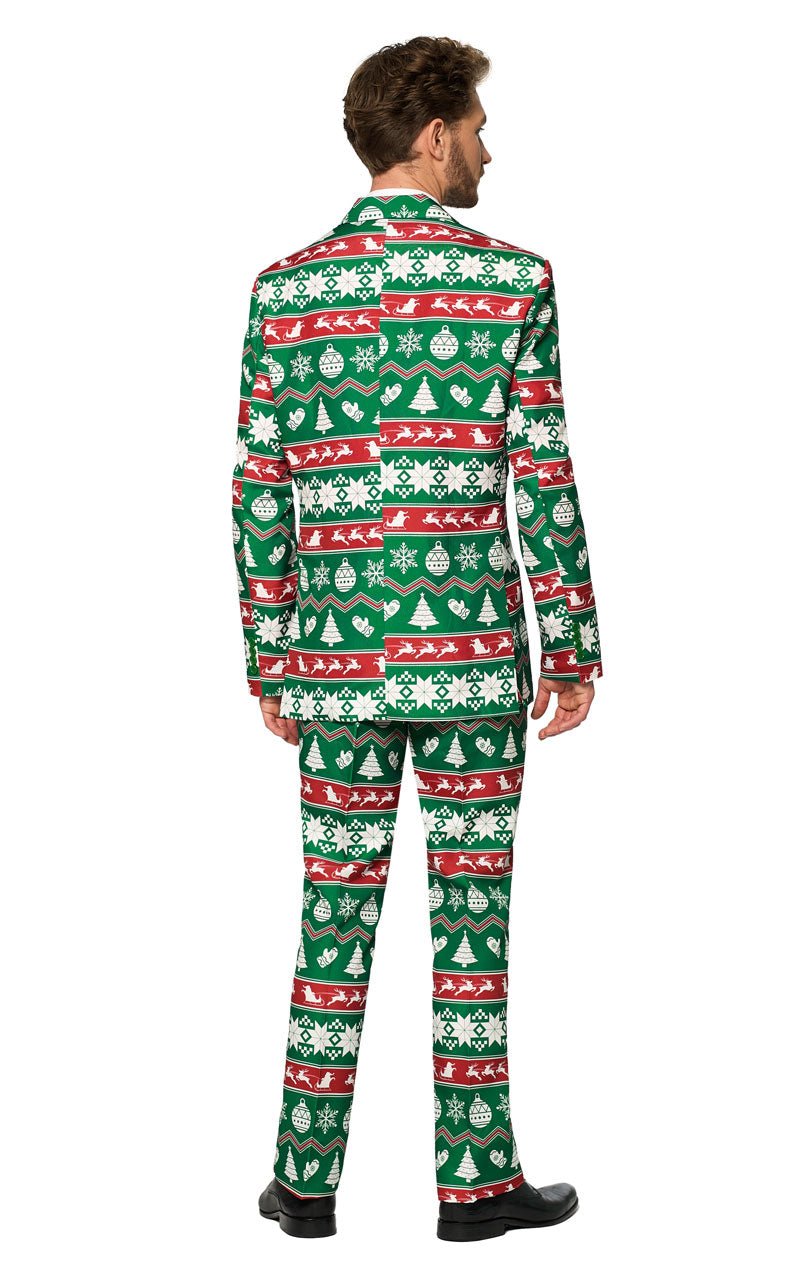 Mens SuitMeister Green Nordic Christmas Suit - Simply Fancy Dress