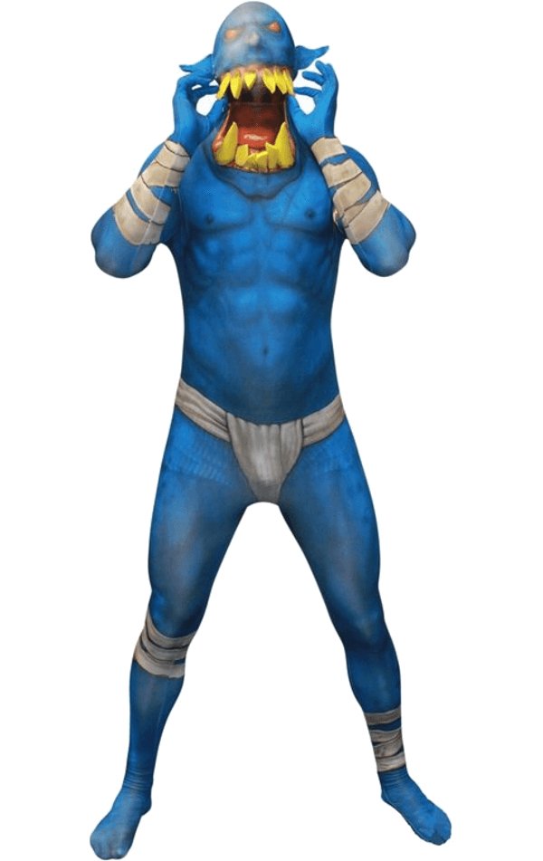 Orc Jaw Dropper Blue Morphsuit - Simply Fancy Dress