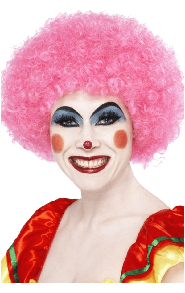 Pink Clown Afro Wig - Simply Fancy Dress
