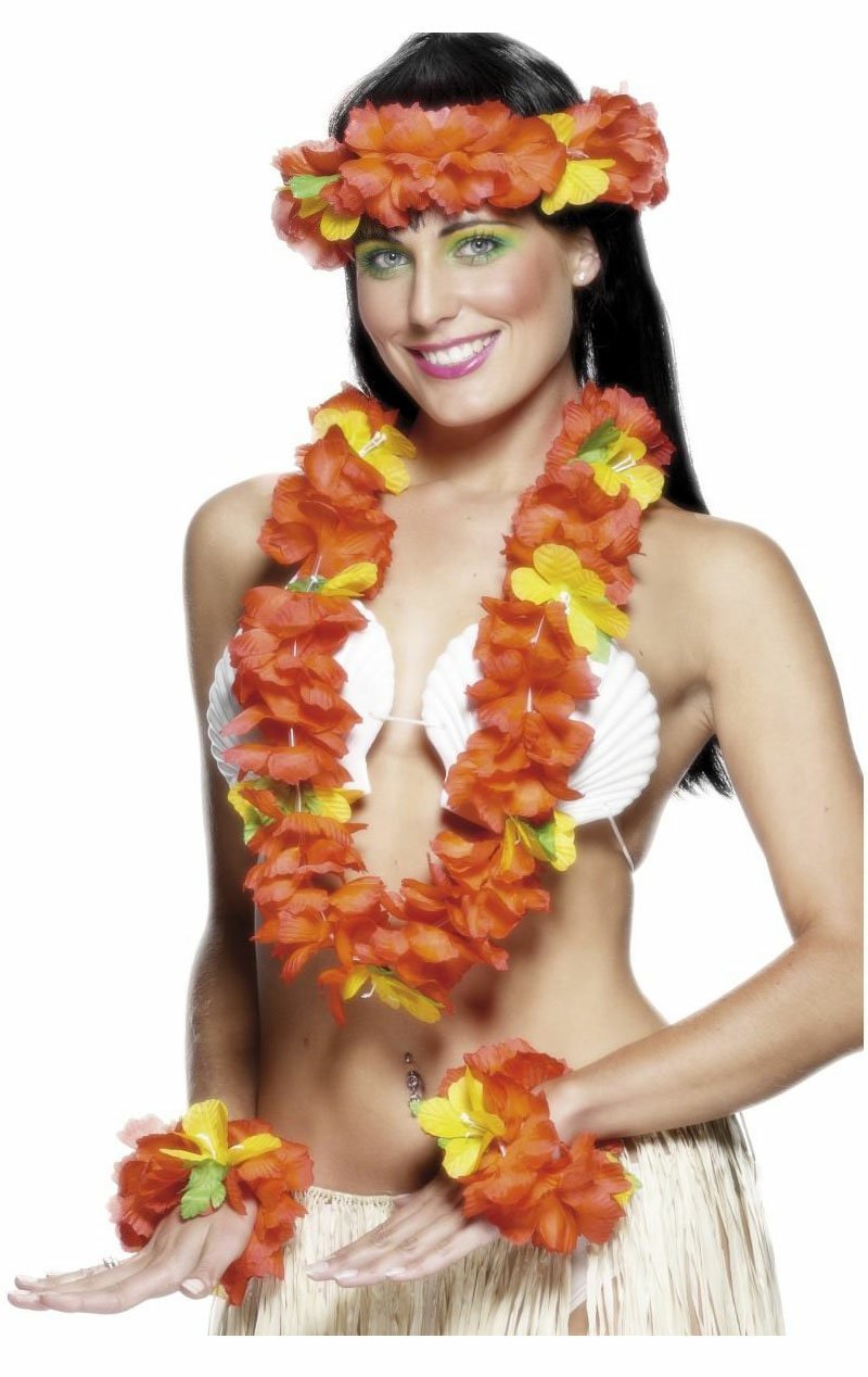 RED Hawaiian Leis Set - Simply Fancy Dress