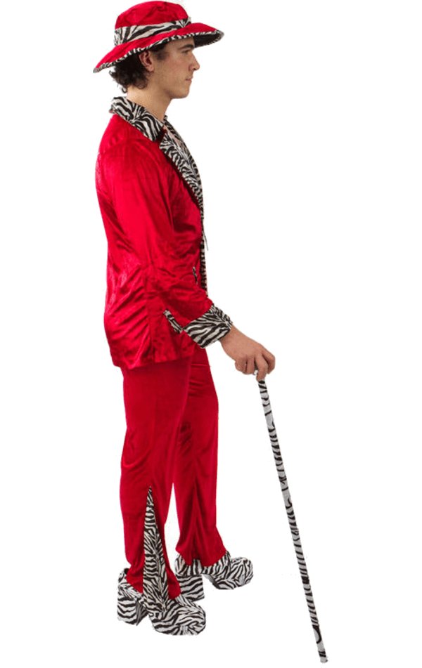 Red Pimp Costume & Hat - Simply Fancy Dress