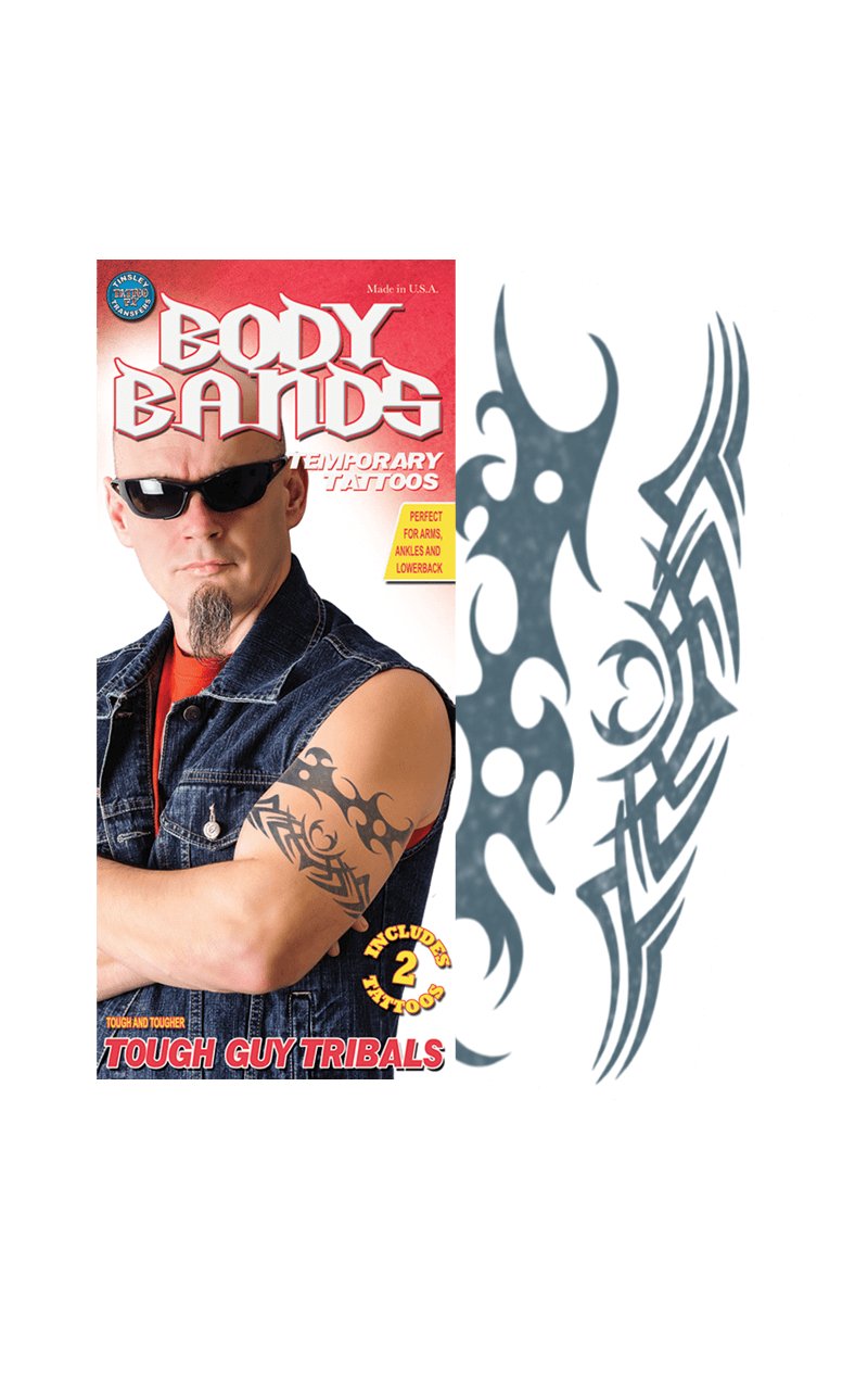 Tough Man Body Band Temp Tattoo - Simply Fancy Dress