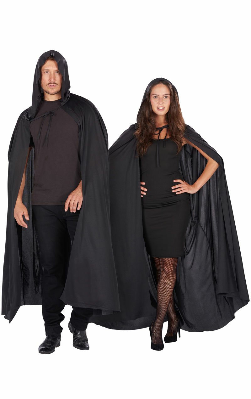 Unisex Black Hooded Cape - Simply Fancy Dress