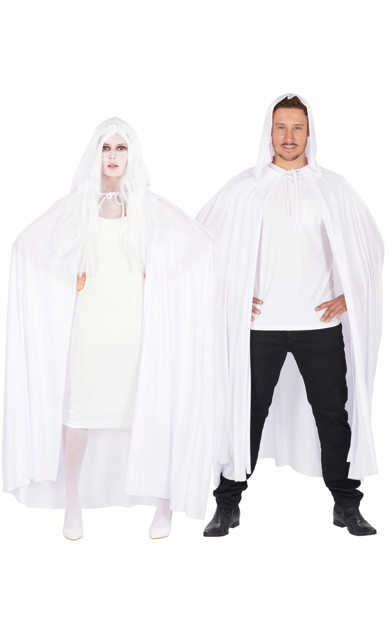 Unisex White Hooded Cape - Simply Fancy Dress