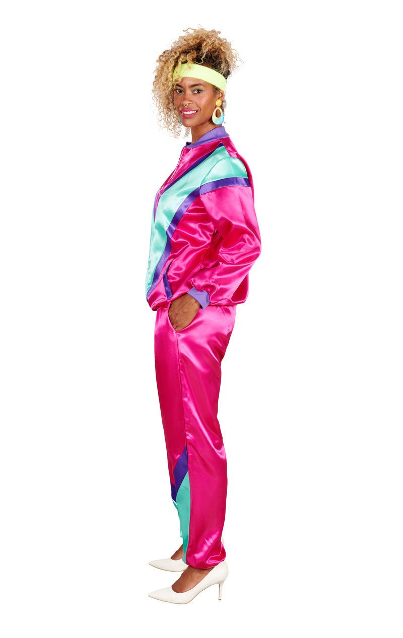 Womens 80s Pink Shellsuit Costume - Simply Fancy Dress