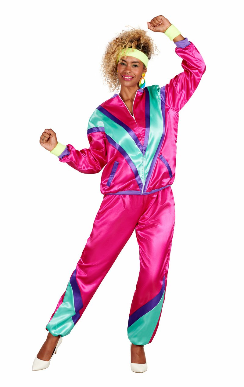 Womens 80s Pink Shellsuit Costume - Simply Fancy Dress