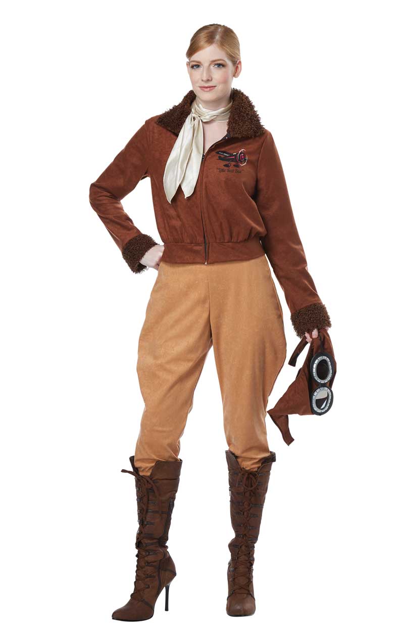 Womens Amelia Earhart Aviator Costume - Simply Fancy Dress