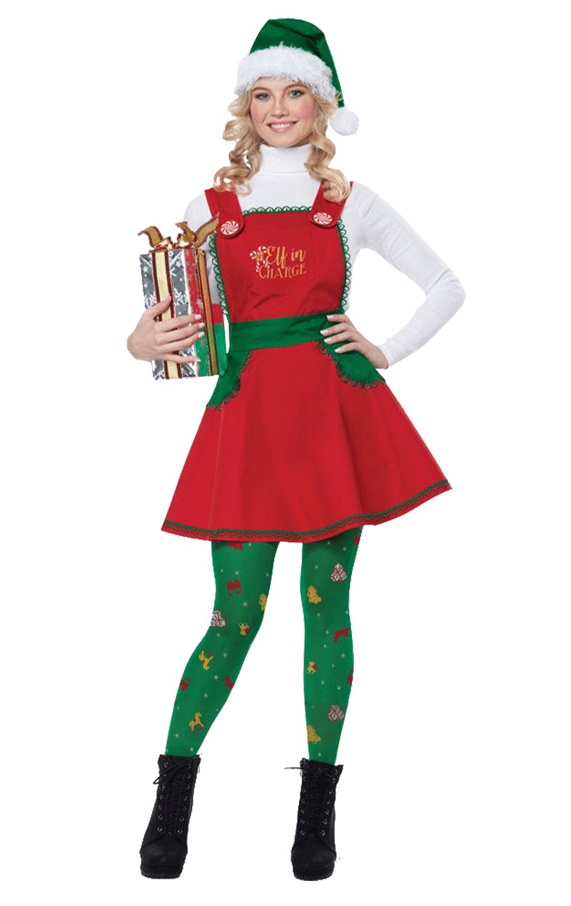 Womens Christmas Elf in Charge Costume - Main Image