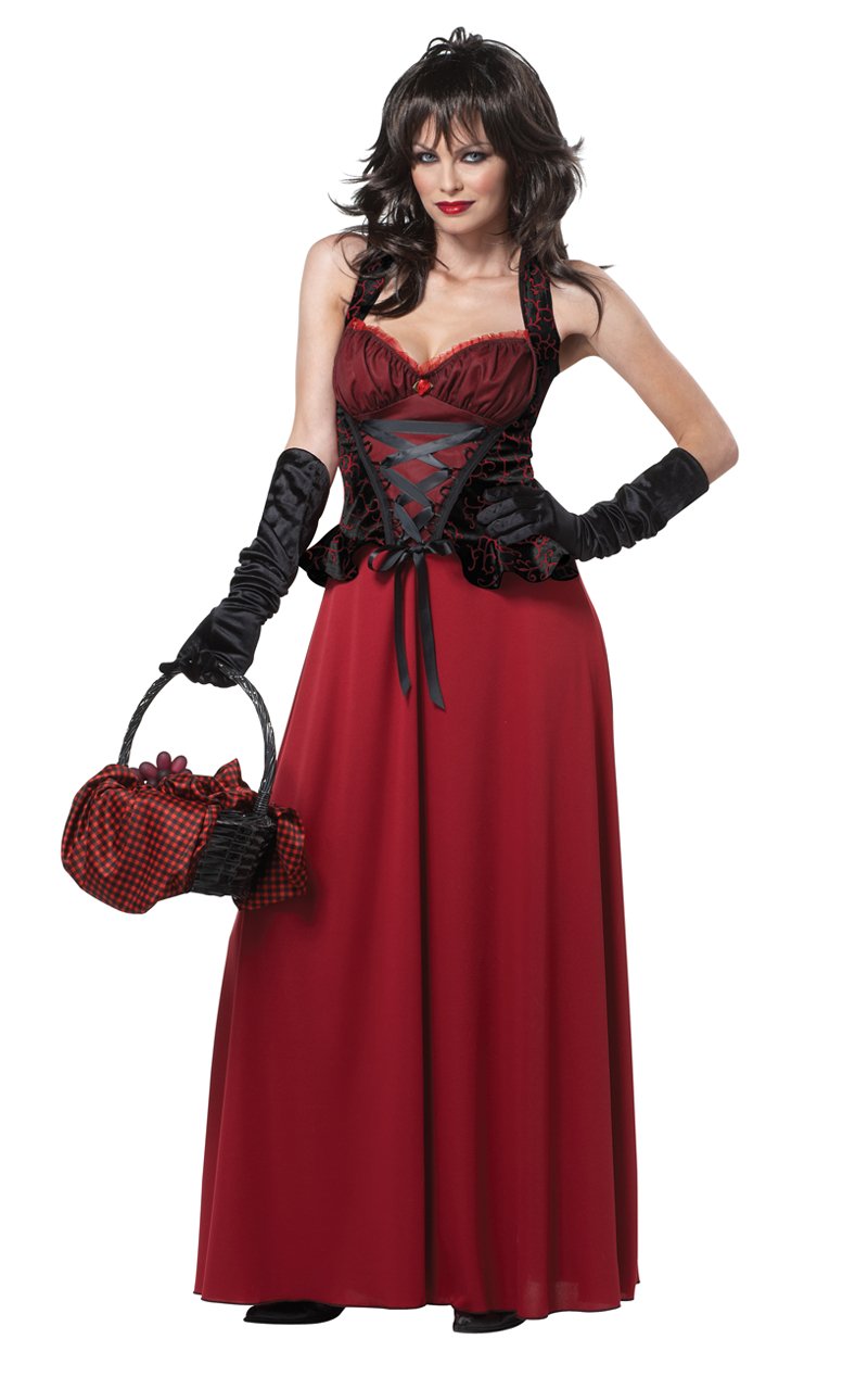 Womens Dark Red Riding Hood Costume - Simply Fancy Dress