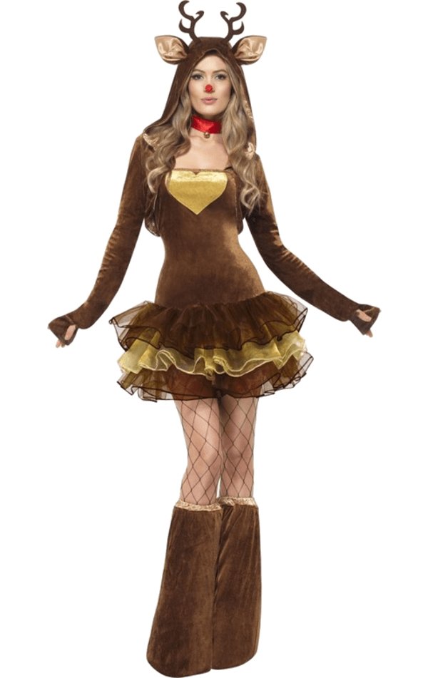 Womens Fever Reindeer Costume - Simply Fancy Dress