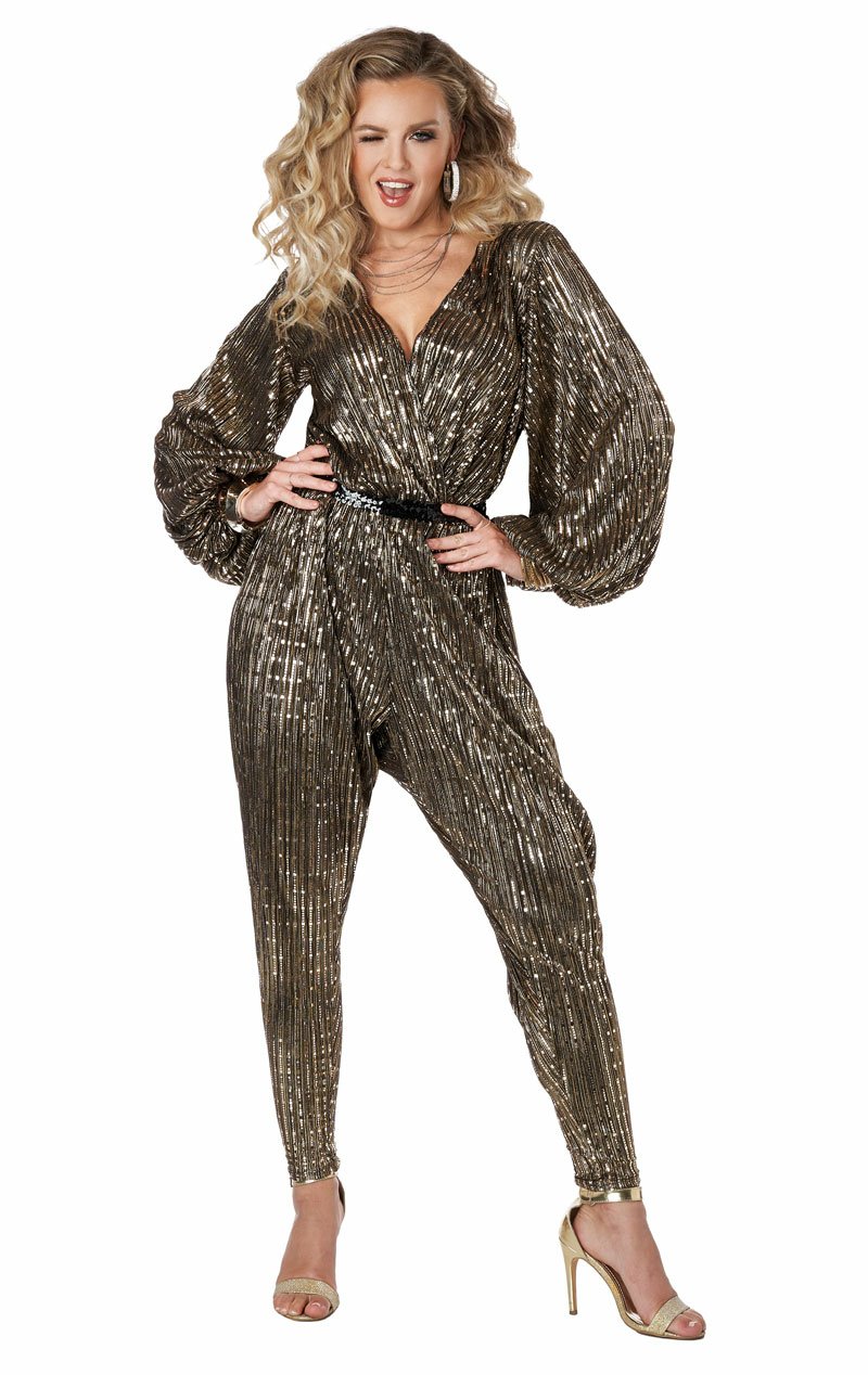 Womens Gold Disco Queen Costume - Simply Fancy Dress