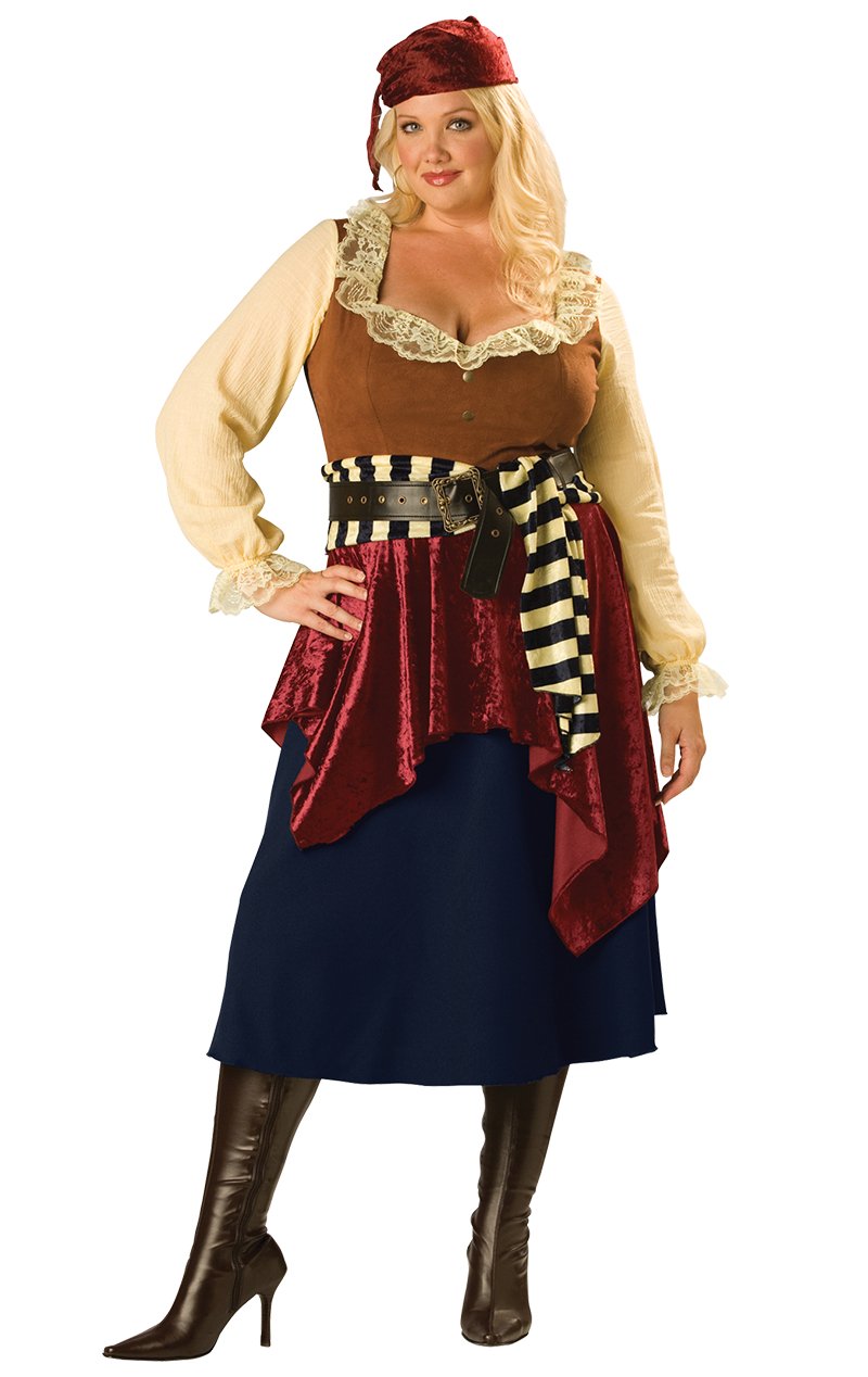 Womens Plus Size Pirate Buccaneer Beauty Costume