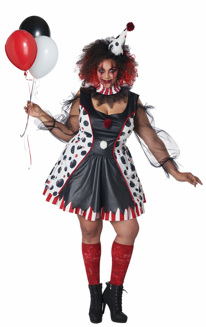 Womens Plus Size Twisted Clown Costume - Simply Fancy Dress