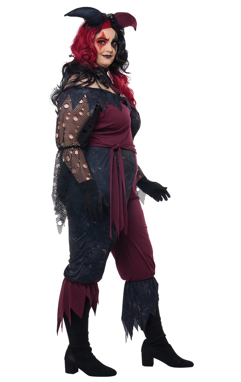 Womens Psycho Jester Plus Size Costume - Simply Fancy Dress