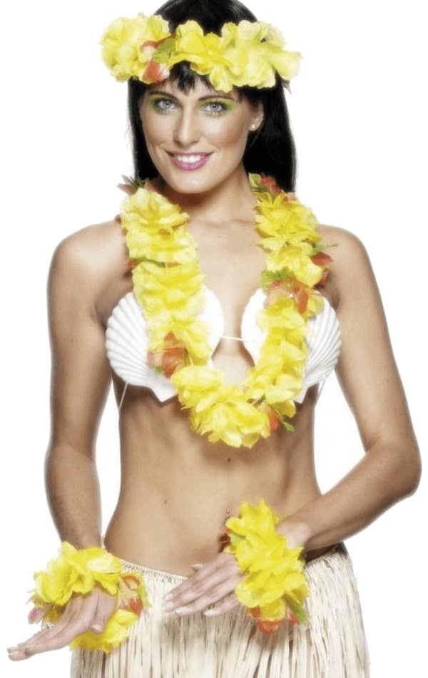 YELLOW Hawaiian Leis Set - Simply Fancy Dress