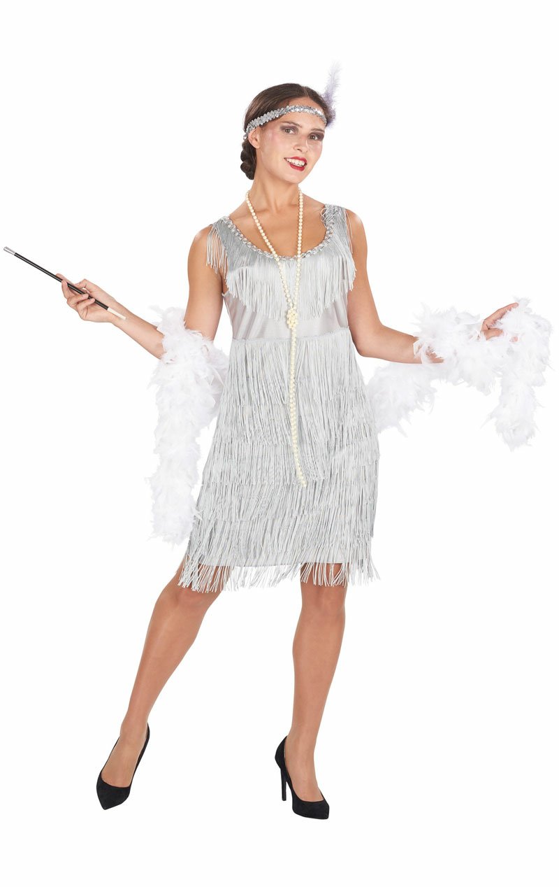 1920s Silver Flapper Costume - Simply Fancy Dress