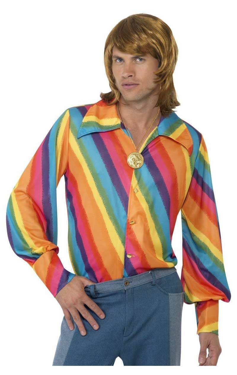 1970s Rainbow Colour Shirt - Simply Fancy Dress