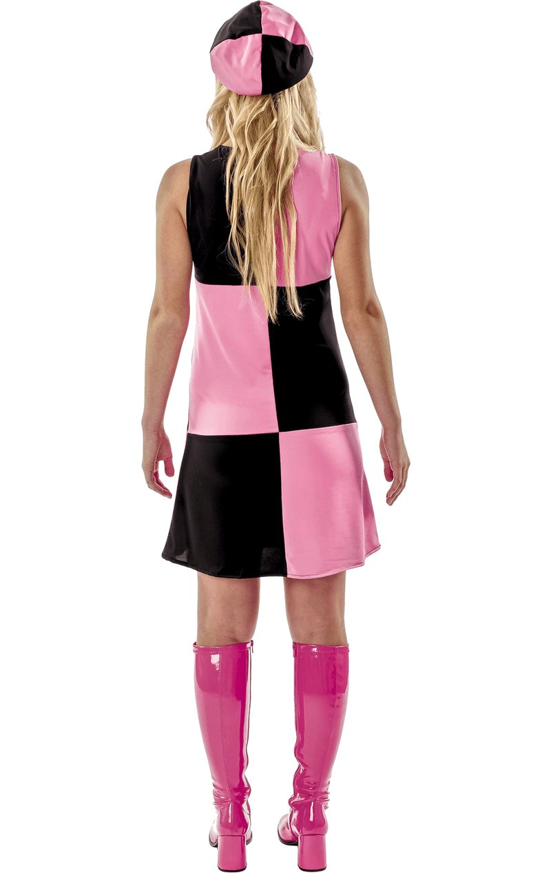 60s Black & Pink Chequered Dress - Simply Fancy Dress