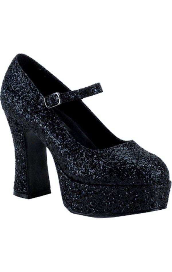 Adult Black Glitter Shoes - Simply Fancy Dress