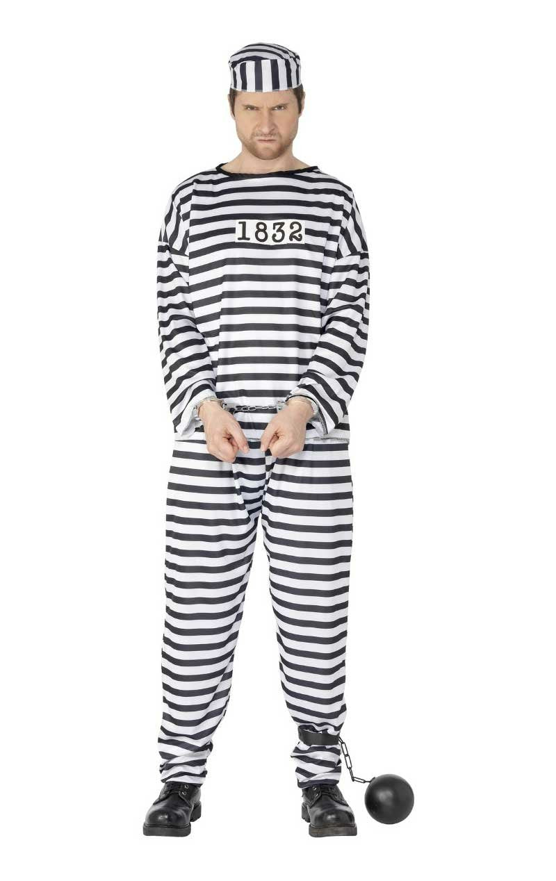 Adult Budget Convict Costume - Simply Fancy Dress