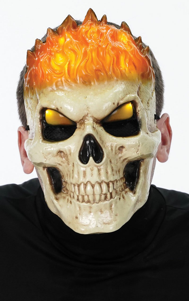 Adult Flaming Inferno Skull Mask - Simply Fancy Dress