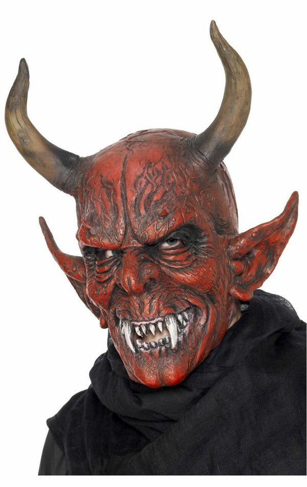Adult Full Head Devil Mask with Horns - Simply Fancy Dress