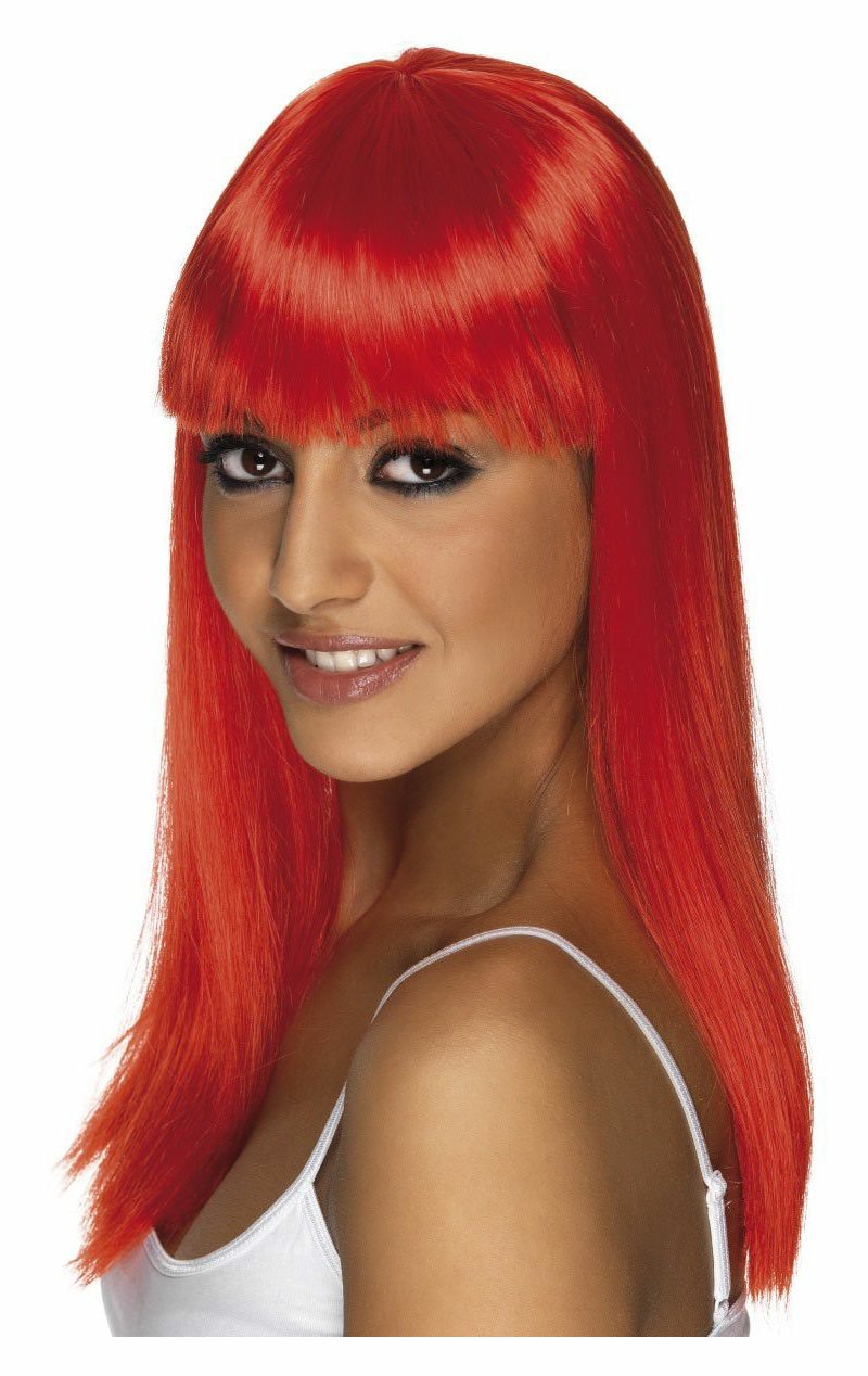 Adult Glamourama Wig NEON RED - Simply Fancy Dress