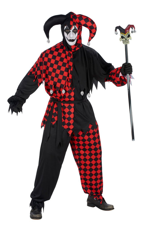 Adult Halloween Evil Jester Costume - Simply Fancy Dress