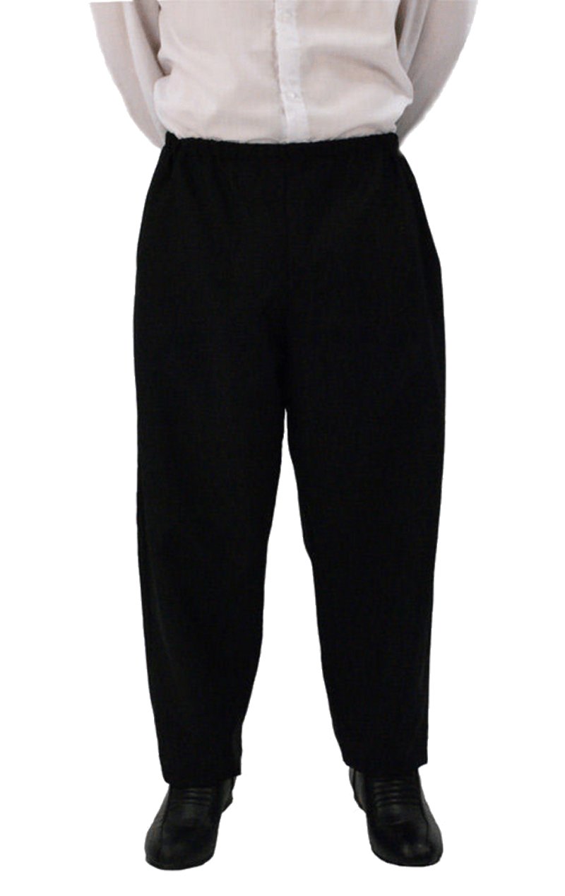 Adult Men's Elasticated Black Trousers - Simply Fancy Dress